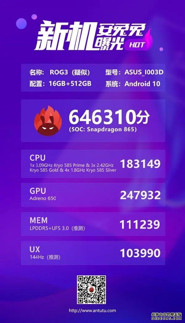 華碩 ROG Phone 3 正式入網(wǎng)，6000mAh 電池或首發(fā)驍龍 865 Plus